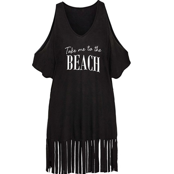 Women bikini cover up beach dress t shirt - Picture 3 of 6